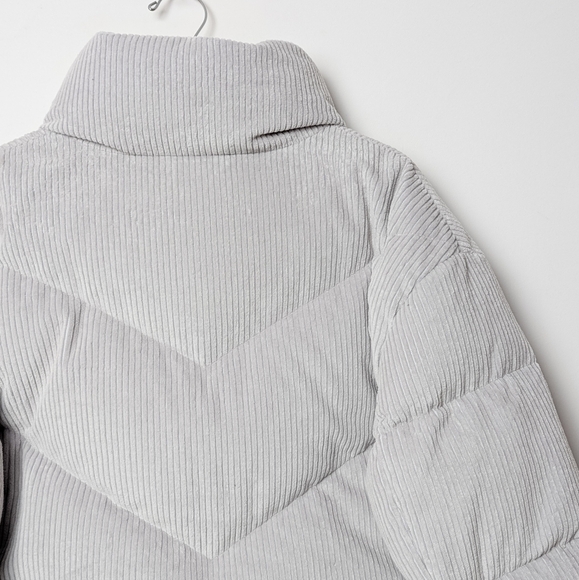 NWT WILFRED Cloud Puff Coat Gull Grey Cush Cord Corduroy Jacket M Aritzia - Picture 11 of 14